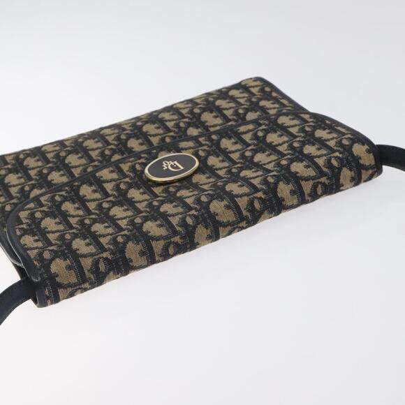 DIOR Trotter Canvas Shoulder Bag Navy Gold - Picture 6 of 12